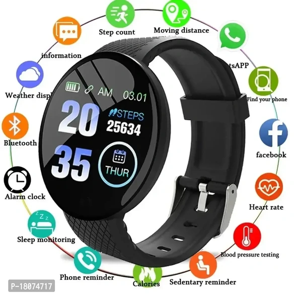 D19 Smartwatches for Women Girls Mens Boys Kids Childrens Smart Fitness Tracker Heart Rate Blood Pressure Support Sim Colored Screen Waterproof Sport.