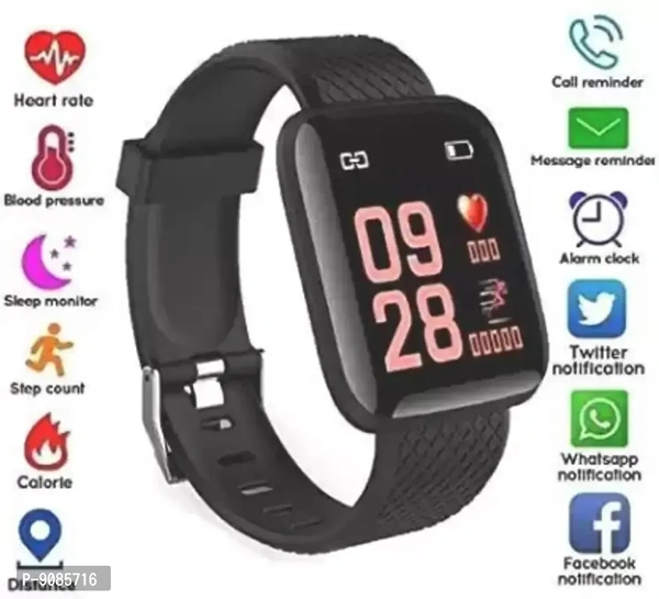 ID 116 Bluetooth Smart Fitness Band Watch with Heart Rate Activity Tracker, Step and Calorie Counter, High Feature New Watch*