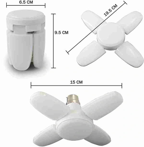 25watt Foldable Light, Fan Blade Shaped Led Light Bulb Ceiling Lamp (White) - White