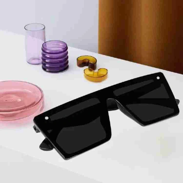 UV Protection, Gradient, Riding Glasses Over-size Sunglasses (Free Size) (For Men,Black) - Black