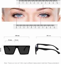 UV Protection, Gradient, Riding Glasses Over-size Sunglasses (Free Size) (For Men,Black) - Black