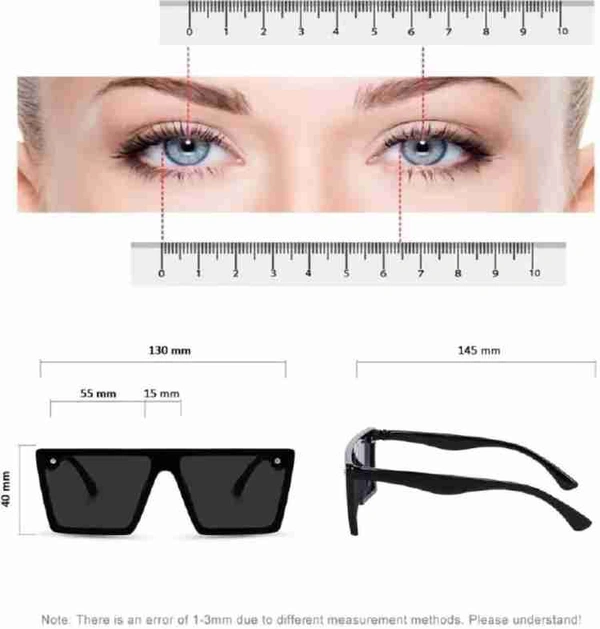UV Protection, Gradient, Riding Glasses Over-size Sunglasses (Free Size) (For Men,Black) - Black