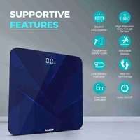 Gravity Prism Digital Weight Machine with Thick Tempered Glass & LCD Display Weighing Scale (Dark Blue) - Cornflower Blue