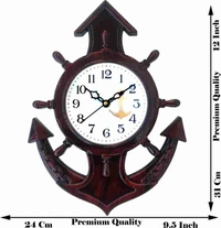 Analog 31 cm X 24 cm Wall Clock (Brown, With Glass, Standard)