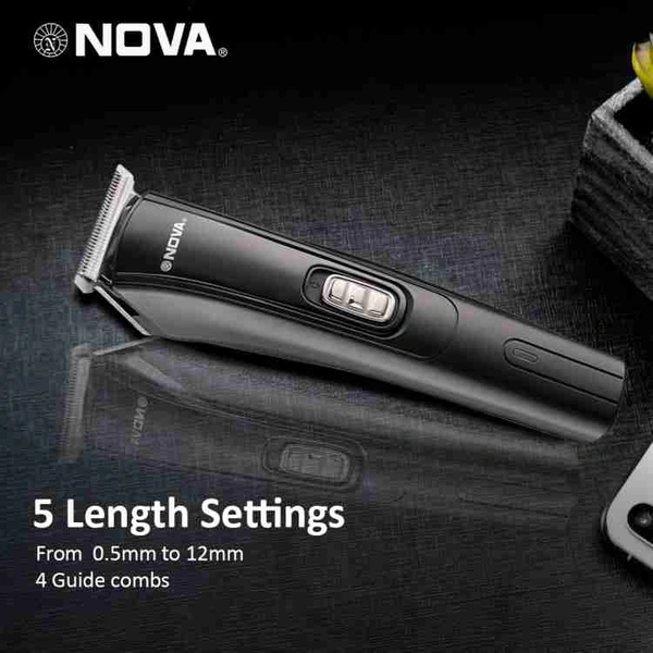 NOVA NHT 1039 USB Trimmer 45 min Runtime 4 Length Settings (Black) - Black