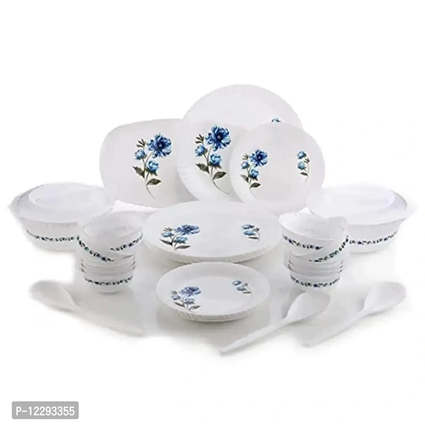 Kitchen Plastic Light Weight Dinner Set of 32 pcs - White