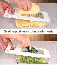Multipurpose Kitchen Grater, Stainless Steel and Food-Grade Plastic, 2 Grating Sizes, Detachable Storage Container, Dishwasher Safe, Rust-Resistant