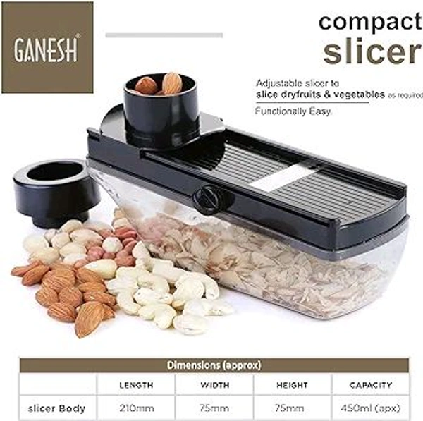 Ganesh Plastic Vegetable Slicer Cutter, Black