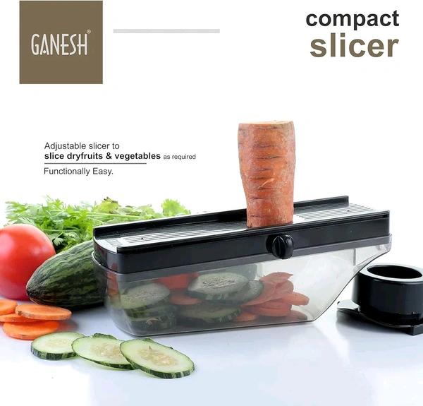 Ganesh Plastic Vegetable Slicer Cutter, Black