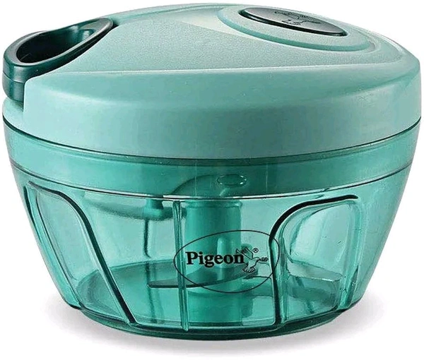 Pigeon Polypropylene Mini Handy and Compact Chopper with 3 Blades for Effortlessly Chopping Vegetables and Fruits for Your Kitchen (12420, Green,