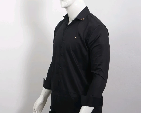 BLACKSANDWHITE Black Party Wear Stylish Shirt - Black, M