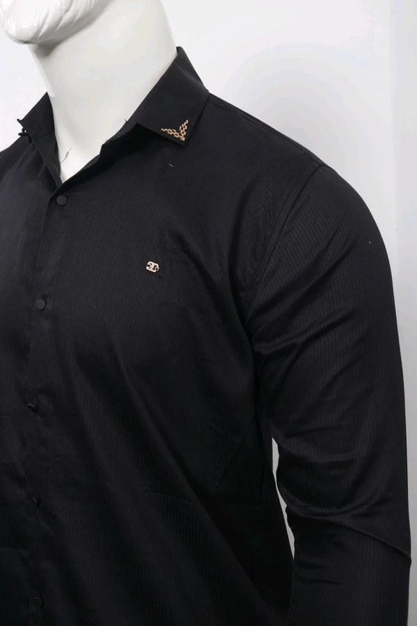 BLACKSANDWHITE Black Party Wear Stylish Shirt - Black, M