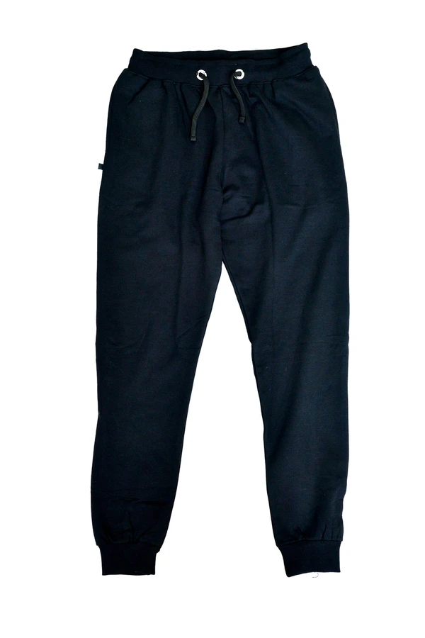 Black Solid Relaxed-Fit Joggers By BLACKSANDWHITE - M, Black