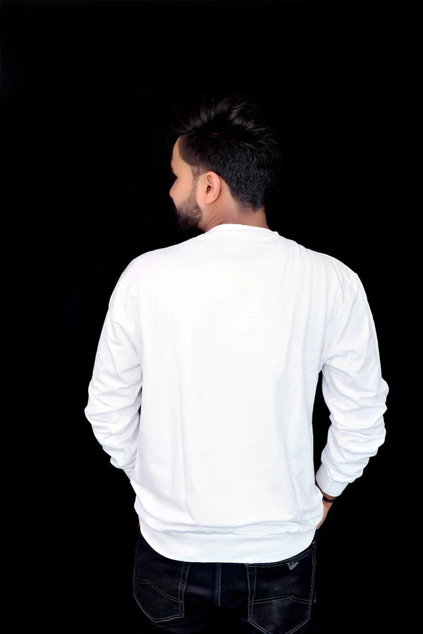 White Stylish Sweatshirt By BLACKSANDWHITE - 3XL, White