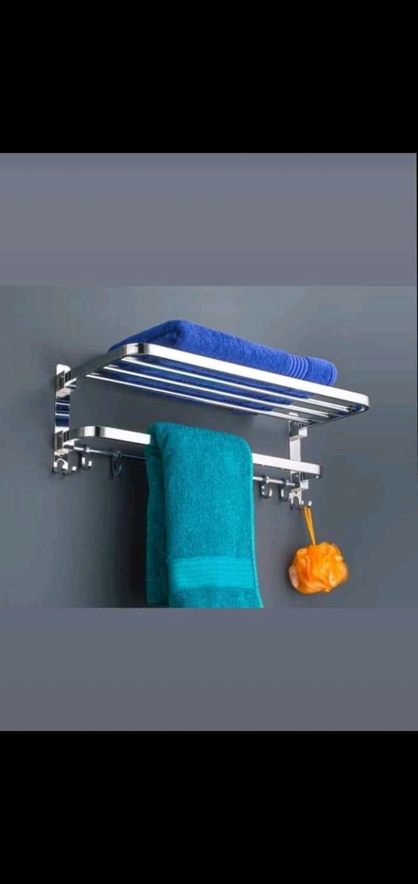 Stainless Steel Hanger Folding Bar Towel 2lN1for Sink Bathroom Etc Sliver Towel Holder (Stainless Steel)