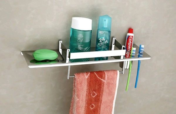Stainless Steel Towel Rack/Folding Towel Rack/Silver Towel Holder Stainless Steel Wall Shelf 