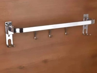 Sant Krupa Steel  Stainless Steel Wall Mounted Folding Towel Rod/Towel Bar/Towel Stand With Hooks Chrome Finish (Pack Of 1)