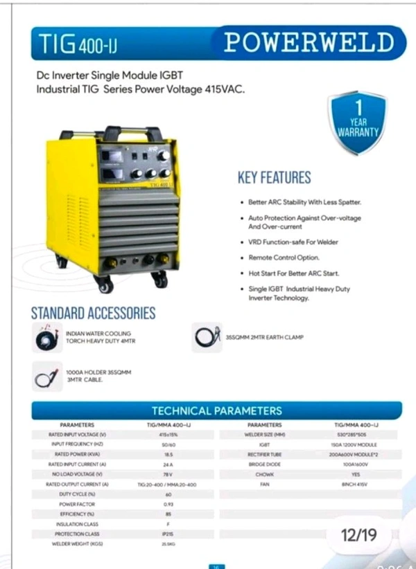 TIG 400 I J Heavy Duty For Welders