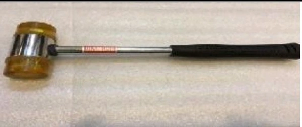 Plastic Hammer Yellow Soft Faced 25mm Steel Handle Rubber Grip