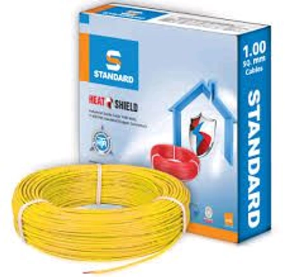 Havells  1.Sq.mm  1 MTR Single core FR PVC Insulated Cable (Yellow) 90M