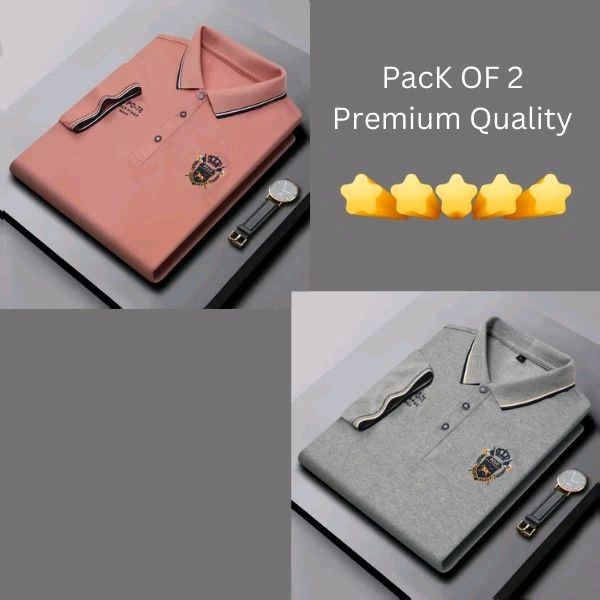 BCOZY US Polo T-Shirt Pack Of 2 | Half Sleeve | 220 GSM | Premium Quality - XXL-44