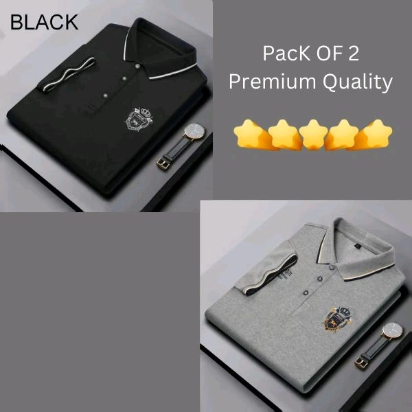 BCOZY US Polo T-Shirt Pack Of 2 | Half Sleeve | 220 GSM | Premium Quality - M-38