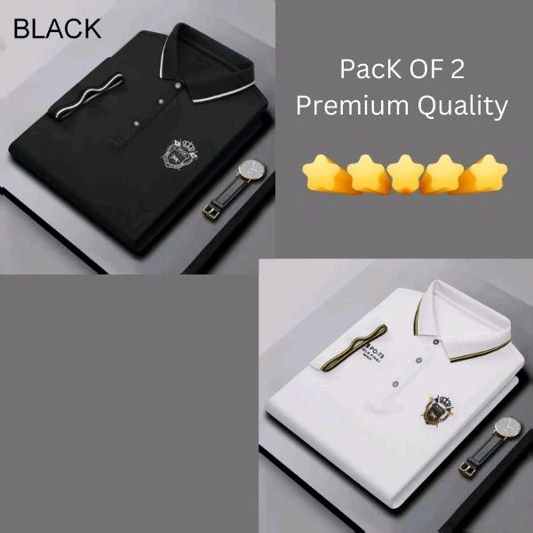 BCOZY US Polo T-Shirt Pack Of 2 | Half Sleeve | 220 GSM | Premium Quality - M-38