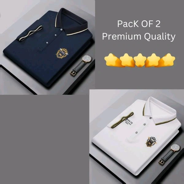 BCOZY US Polo T-Shirt Pack Of 2 | Half Sleeve | 220 GSM | Premium Quality - M-38