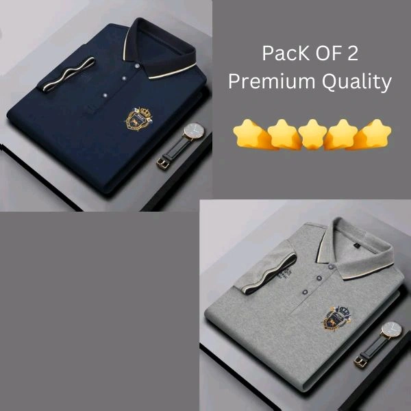 BCOZY US Polo T-Shirt Pack Of 2 | Half Sleeve | 220 GSM | Premium Quality - L-40