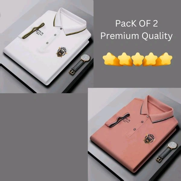 BCOZY US Polo T-Shirt Pack Of 2 | Half Sleeve | 220 GSM | Premium Quality - L-40