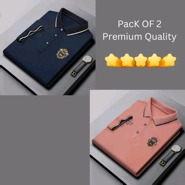 BCOZY US Polo T-Shirt Pack Of 2 | Half Sleeve | 220 GSM | Premium Quality - XL-42