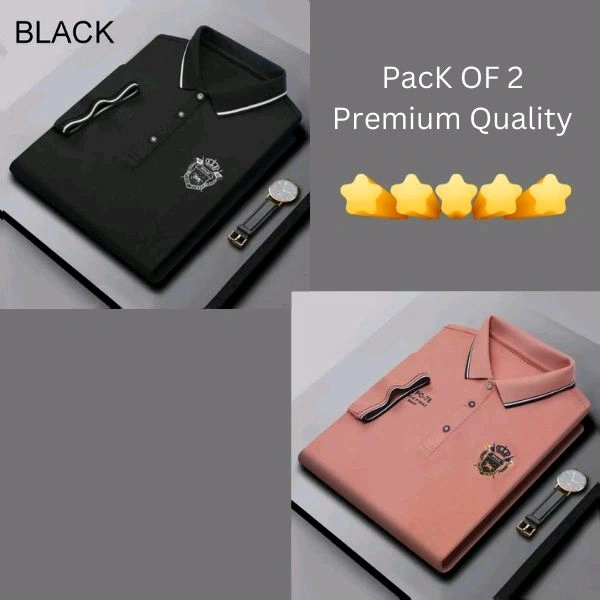 BCOZY US Polo T-Shirt Pack Of 2 | Half Sleeve | 220 GSM | Premium Quality - XL-42