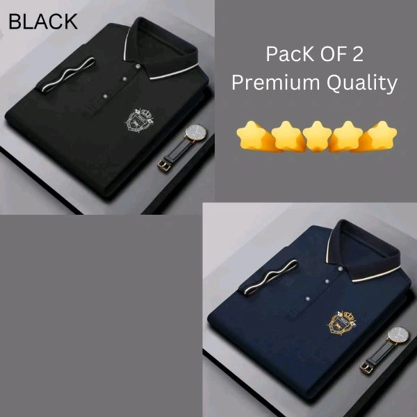 BCOZY US Polo T-Shirt Pack Of 2 | Half Sleeve | 220 GSM | Premium Quality - XL-42