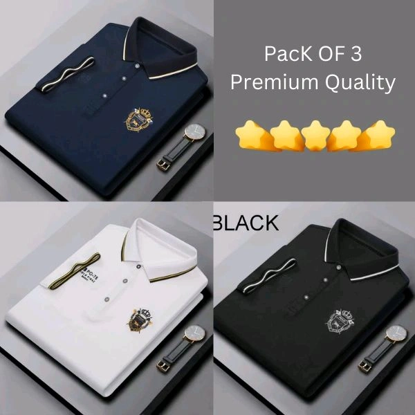 BCOZY US Polo T-Shirt Pack Of 3 | Half Sleeve | 220 GSM | Premium Quality - XL-42