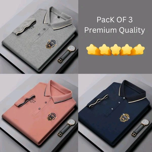 BCOZY US Polo T-Shirt Pack Of 3 | Half Sleeve | 220 GSM | Premium Quality - M-38