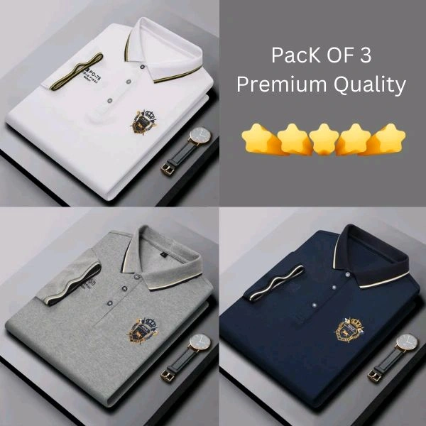BCOZY US Polo T-Shirt Pack Of 3 | Half Sleeve | 220 GSM | Premium Quality - M-38