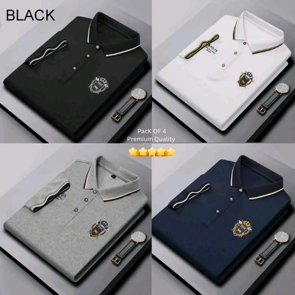 BCOZY US Polo T-Shirt Pack Of 4 | Half Sleeve | 220 GSM | Premium Quality - XL-42