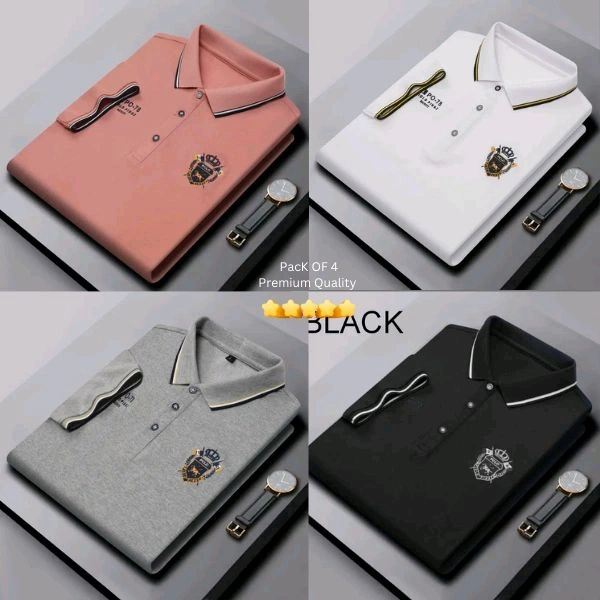 BCOZY US Polo T-Shirt Pack Of 4 | Half Sleeve | 220 GSM | Premium Quality - XL-42
