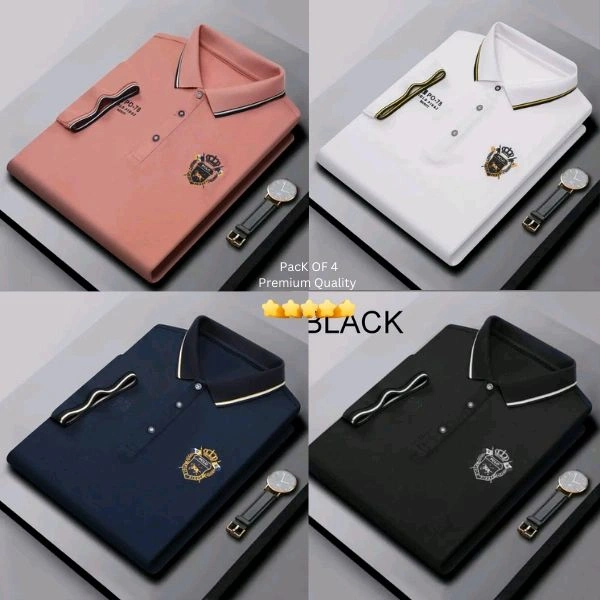 BCOZY US Polo T-Shirt Pack Of 4 | Half Sleeve | 220 GSM | Premium Quality - M-38