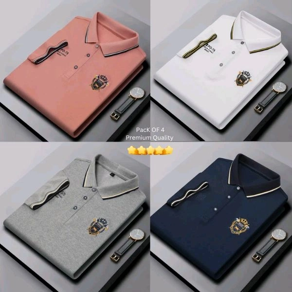BCOZY US Polo T-Shirt Pack Of 4 | Half Sleeve | 220 GSM | Premium Quality - XXL-44