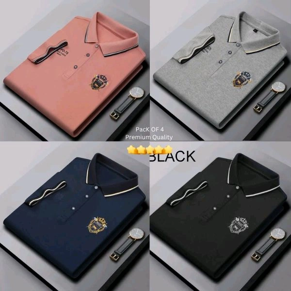 BCOZY US Polo T-Shirt Pack Of 4 | Half Sleeve | 220 GSM | Premium Quality - XL-42