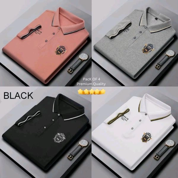 BCOZY US Polo T-Shirt Pack Of 4 | Half Sleeve | 220 GSM | Premium Quality - XXL-44