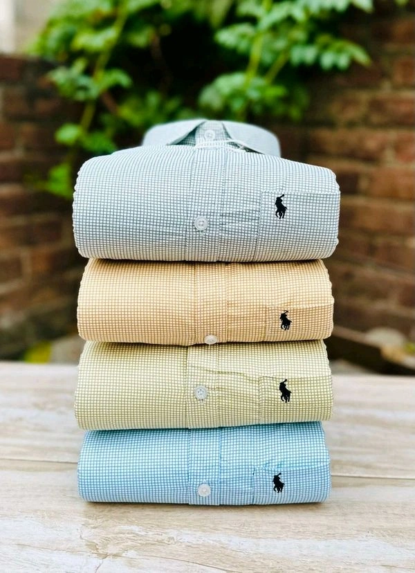 RL POLO Shirt Regular fit Checkd Formal Shirt (Pack Of 4) - M-38