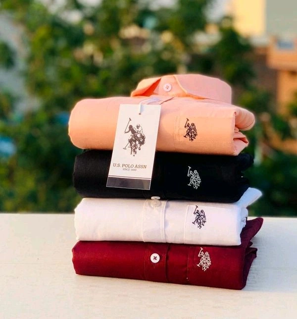 US POLO | 4 Pc Combo| Cotton Regular Fit Shirt  - L