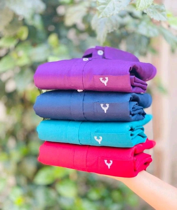 Plain Shirts For Men|4 Pc Combo| Cotton Regular Fit Shirt  - XXL