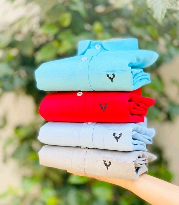 Plain Shirts For Men|4 Pc Combo| Cotton Regular Fit Shirt  - XXL