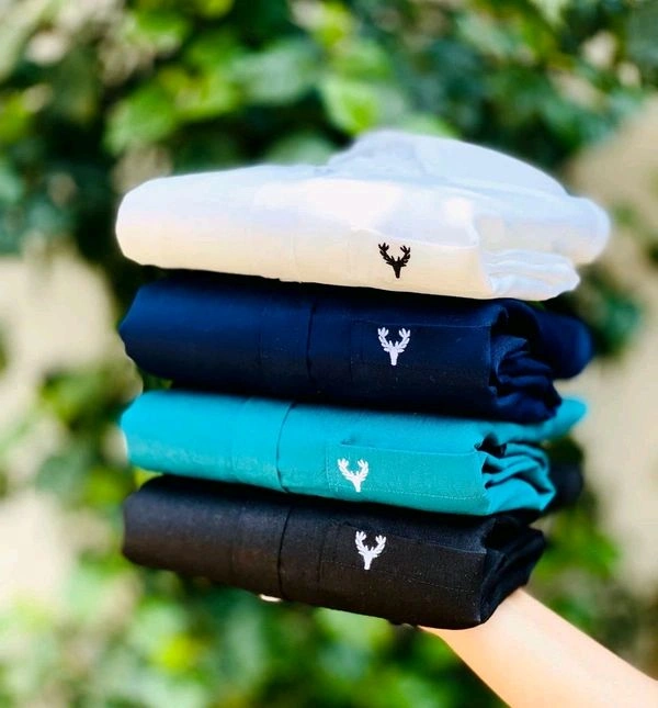 Plain Shirts For Men|4 Pc Combo| Cotton Regular Fit Shirt  - L