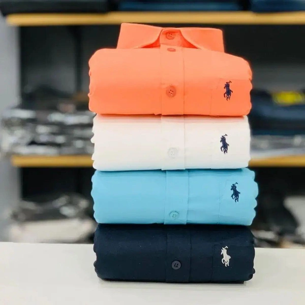R_L Polo Men's Plain Shirt Combo - Pack of 4 | Premium Cotton | Casual & Formal Wear - XL-42