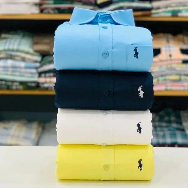R_L Polo Men's Plain Shirt Combo - Pack of 4 | Premium Cotton | Casual & Formal Wear - S-36