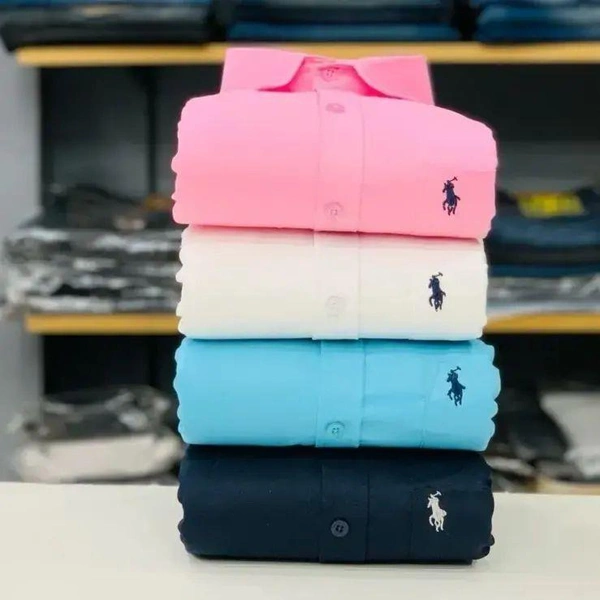 R_L Polo Men's Plain Shirt Combo - Pack of 4 | Premium Cotton | Casual & Formal Wear - M-38